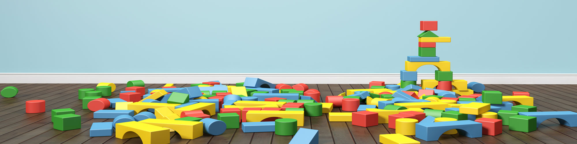 Colourful childrens building blocks 